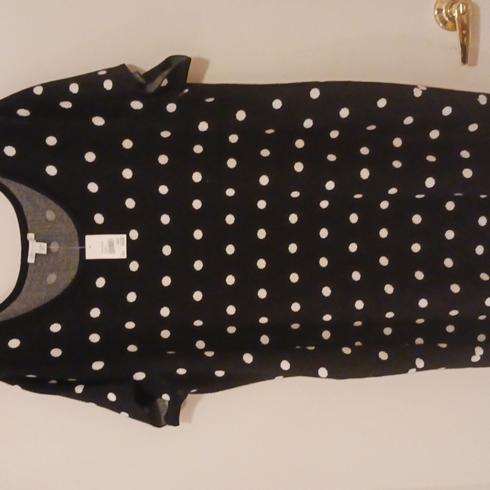 Cato Black and White Polka Dot Sweater Dress